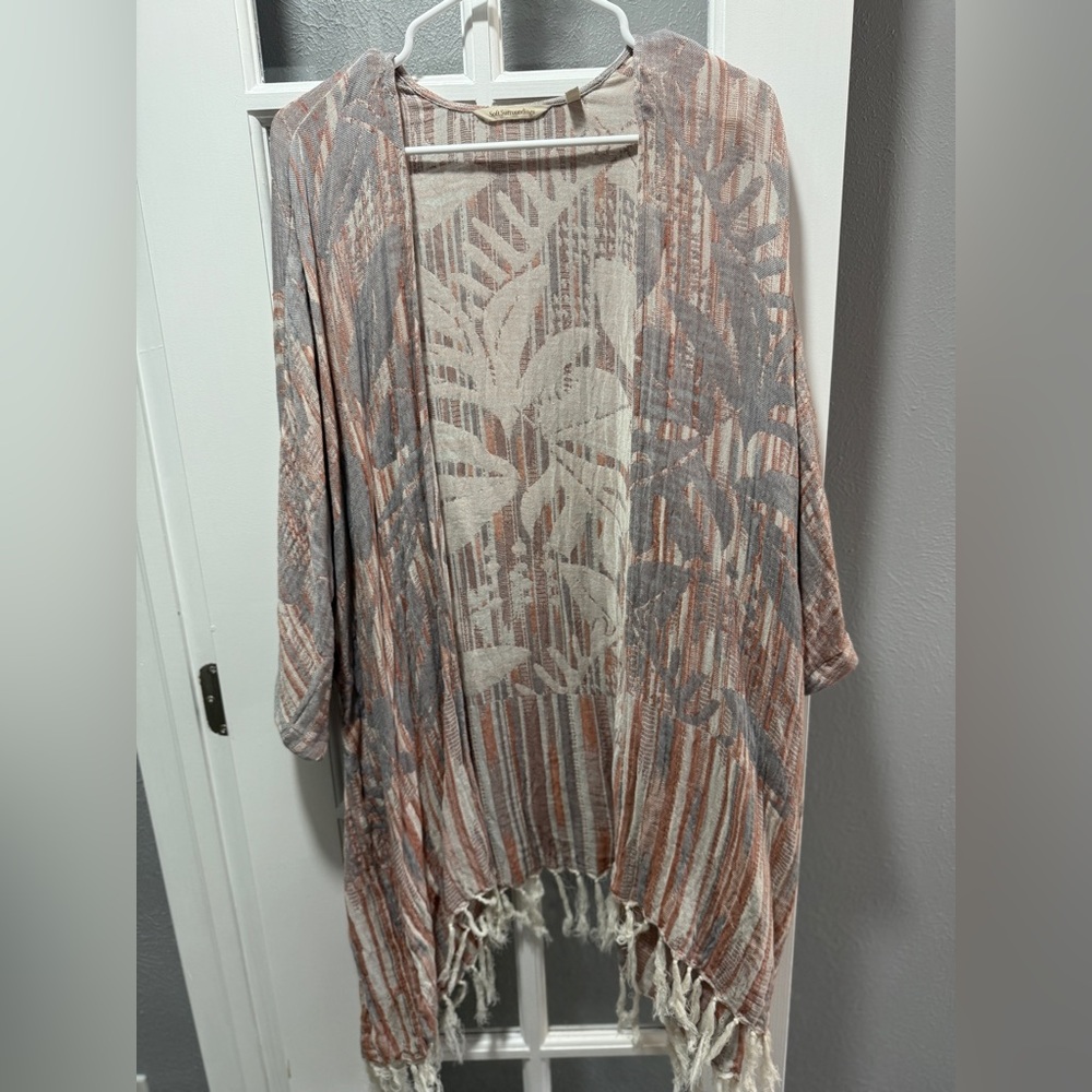 Soft Surroundings Bohemian Fringe Kimono - Picture 2 of 10